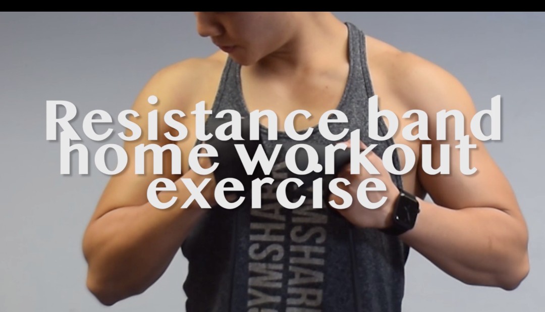 Resistance band home workout exercise